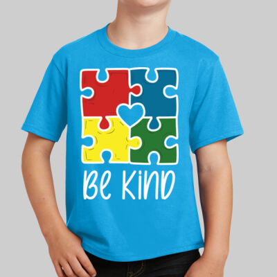 Youth - Be Kind Puzzle T-Shirt - Autism Awareness Thumbnail