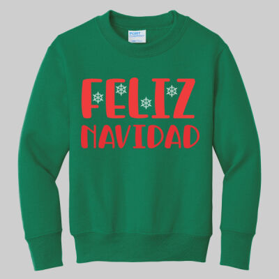  Youth Crewneck - Winter Holidays - Feliz Navidad - Red Thumbnail