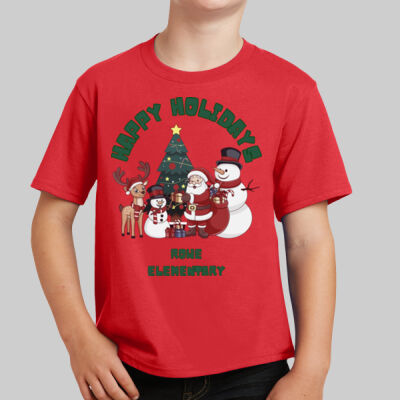 Youth T-Shirt - Winter Holidays - Happy Holidays - Green Thumbnail