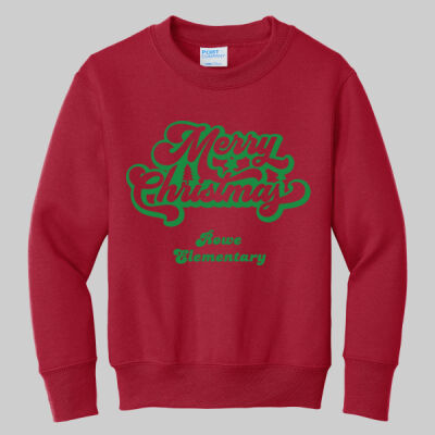  Youth Crewneck - Winter Holidays - Merry Christmas - Green Thumbnail