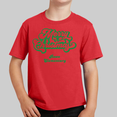 Youth T-Shirt - Winter Holidays - Merry Christmas - Green Thumbnail