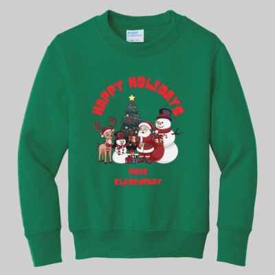  Youth Crewneck - Winter Holidays - Happy Holidays - Red Thumbnail