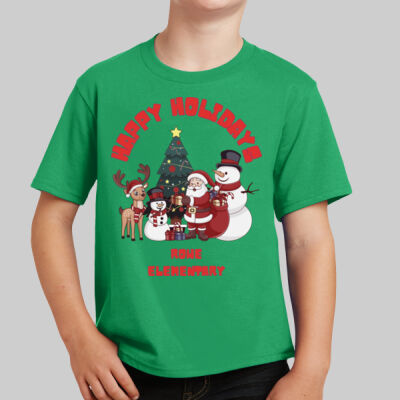 Youth T-Shirt - Winter Holidays - Happy Holidays - Red Thumbnail