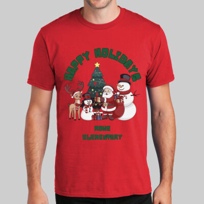 Adult T-Shirt - Winter Holidays - Happy Holidays - Green Thumbnail