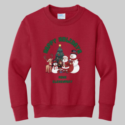  Youth Crewneck - Happy Holidays - Green Thumbnail